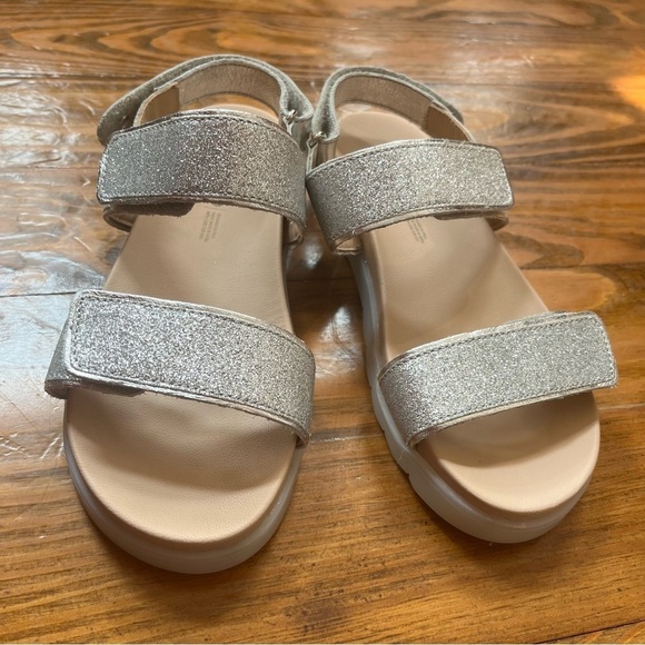 Naturino Jemes NEW SILVER GLITTER LEATHER SANDALS size 2.5-3 Little Girl - Picture 3 of 14